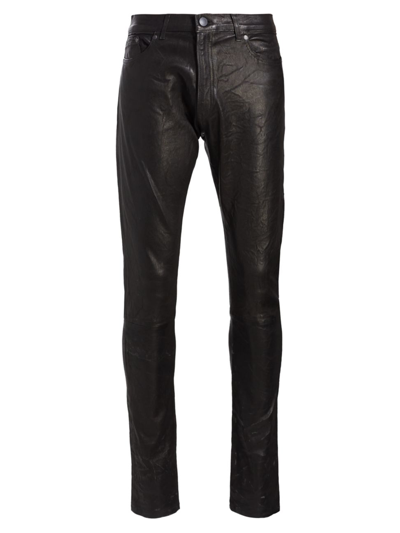 Shop John Elliott Men's Leather Slim-fit Cast 2 Jeans In Black Lamb Leather