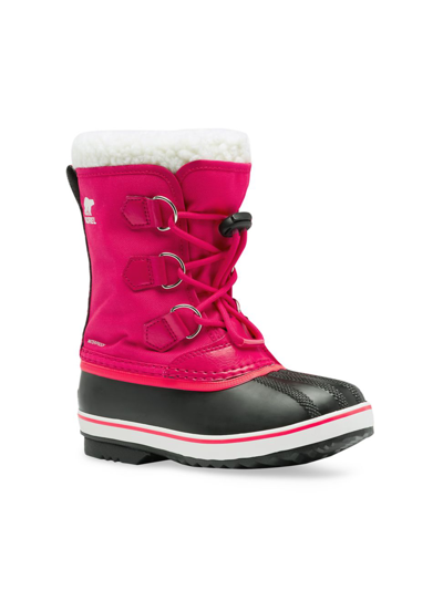 Shop Sorel Girl's Yoot Pac Waterproof Faux Shearling-trim Boots In Bright Rose