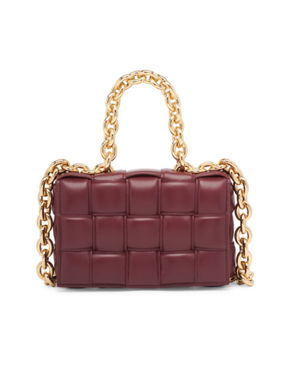 Shop Bottega Veneta Women's The Chain Cassette Padded Leather Shoulder Bag In Barolo Gold