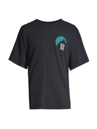 Shop Rhude Men's Moonlight Cotton T-shirt In Vintage Black