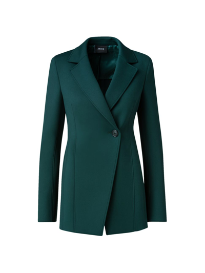 Shop Akris Women's Lorenz Asymmetric Button Jacket In Gallus Green