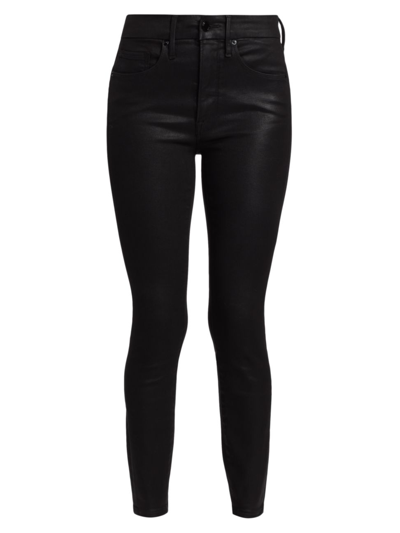 Shop Good American Women's Good Legs High-rise Coated Skinny Jeans In Black
