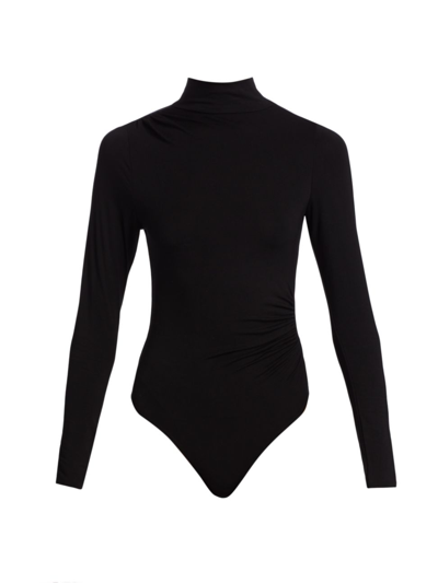 Shop Good American Women's Jersey Turtleneck Bodysuit In Black