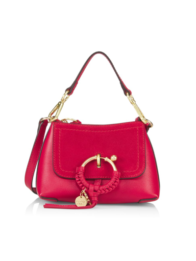 Shop See By Chloé Women's Mini Joan Suede & Leather Hobo Bag In Ribbon Red