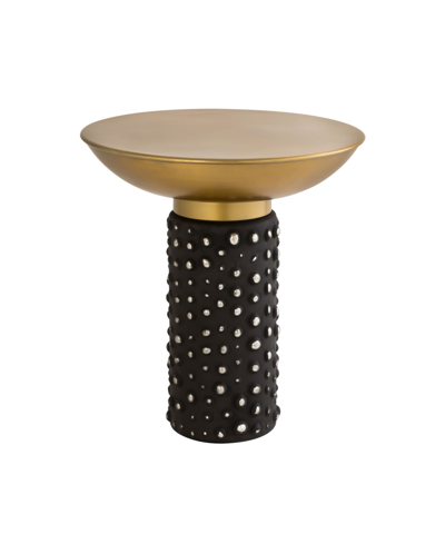 Shop Tov Furniture Blaze Glass And Brass Side Table In Black/brass