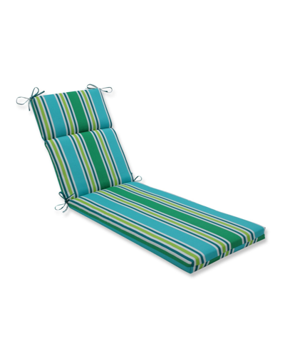 Shop Pillow Perfect Printed Outdoor Chaise Lounge Cushion In Green Stripe