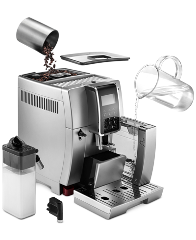 Shop Delonghi Dinamica With Lattecrema Fully Automatic Espresso Machine In Silver