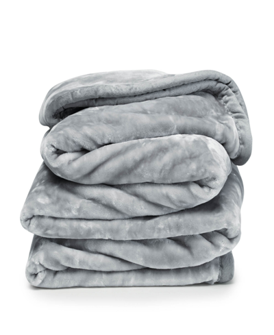 Shop Clara Clark Ultra Plush Raschel Mink Blanket, Twin/full In Light Gray