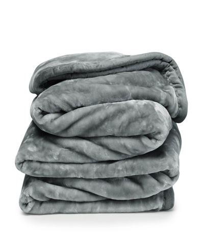 Shop Clara Clark Ultra Plush Raschel Mink Blanket, Twin/full In Gray