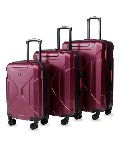 Shop American Green Travel Vailor Hardside Expandable Double Spinner Luggage, Set Of 3 In Burgundy