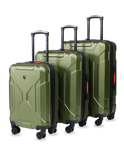 Shop American Green Travel Vailor Hardside Expandable Double Spinner Luggage, Set Of 3 In Olive