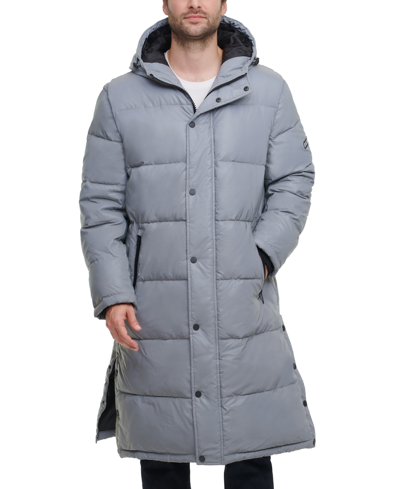 Shop Dkny Long Hooded Parka Men's Jacket, Created For Macy's In Reflective