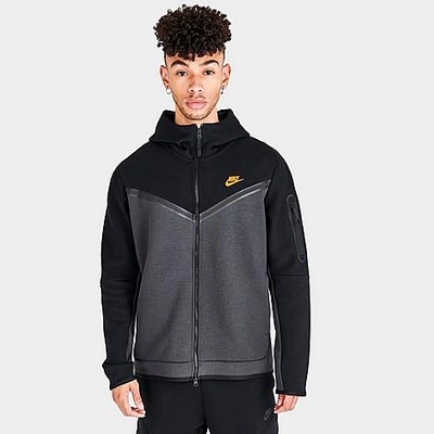 Nike Sportswear Tech Fleece Full-Zip Hoodie Dark Smoke Grey/Black/Safety  Orange