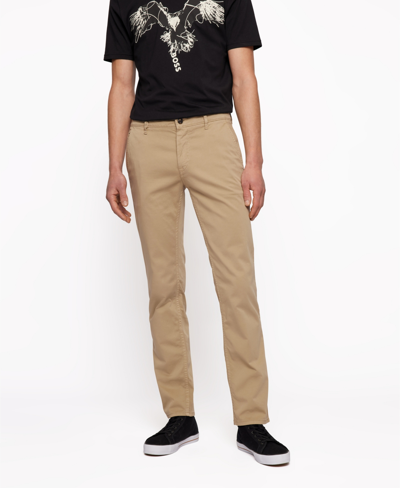 Shop Hugo Boss Boss Men's Slim-fit Trousers In Light/pastel Brown
