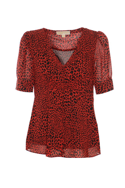 Shop Michael Michael Kors Leopard Printed V In Red