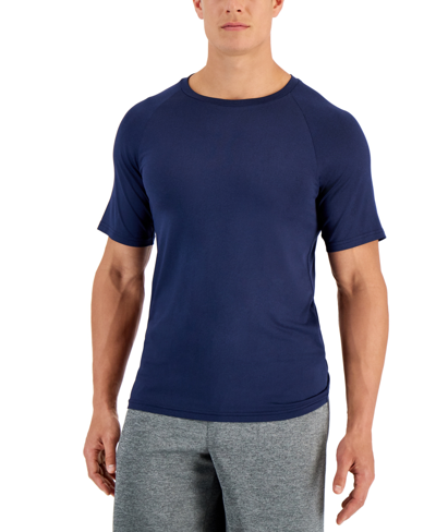 Shop Club Room Men's Rashguard Short-sleeve Shirt, Created For Macy's In Indigo Blue