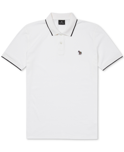Shop Paul Smith Men's Slim-fit Zebra Polo Shirt In White