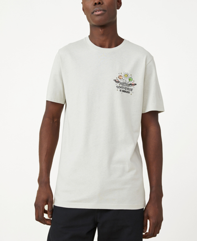 Shop Cotton On Men's T-bar Art T-shirt In Ivory/endless Universe