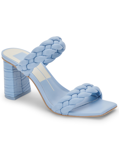 Shop Dolce Vita Paily Braided Two-band City Sandals Women's Shoes In Sky Blue
