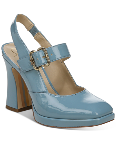 Shop Sam Edelman Women's Jildie Mary Jane Slingback Pumps Women's Shoes In Smokey Blue