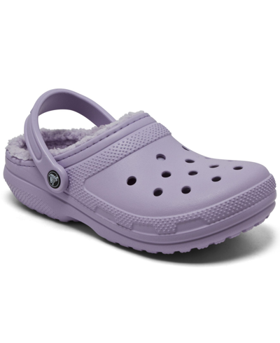 Shop Crocs Men's And Women's Classic Lined Clogs From Finish Line In Lavender