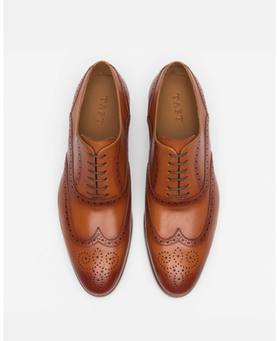 Shop Taft Men's Beck Handcrafted Brogue Wingtip Leather Dress Shoes In Burnt Honey