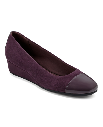 Shop Easy Spirit Women's Gracey Wedge Heels Women's Shoes In Dark Purple Multi