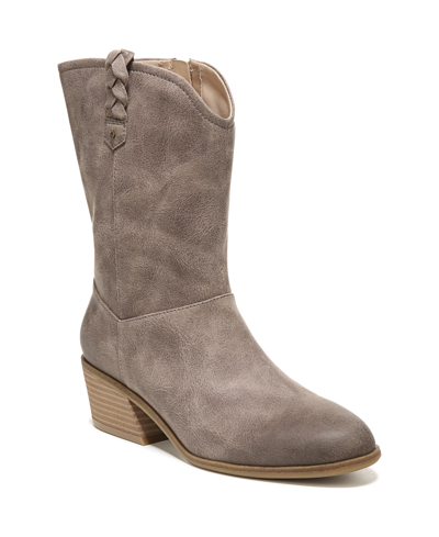 Shop Dr. Scholl's Women's Layla Mid Shaft Boots Women's Shoes In Taupe Fabric