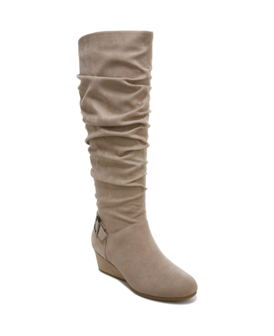 Shop Dr. Scholl's Women's Break Free High Shaft Boots Women's Shoes In Taupe Microfiber