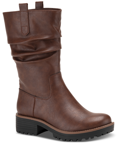 Sun + Stone Women's Nelliee Lug Sole Slouch Boots, Created For Macy's In Chocolate