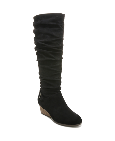 Shop Dr. Scholl's Women's Break Free High Shaft Boots Women's Shoes In Black Microfiber
