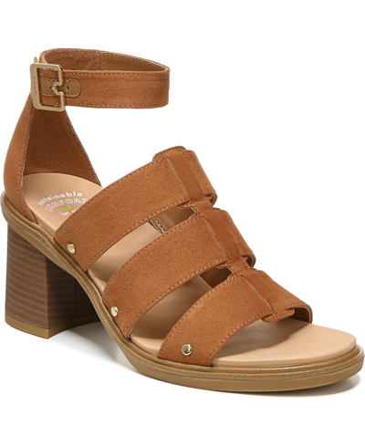 Shop Dr. Scholl's Women's Eleanor Ankle Strap Sandals Women's Shoes In Honey Microfiber