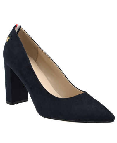 Shop Tommy Hilfiger Women's Abilene High Heel Pumps In Dark Blue