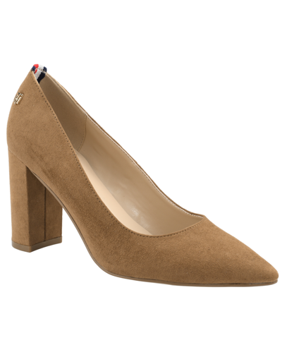 Shop Tommy Hilfiger Women's Abilene High Heel Pumps In Dark Natural