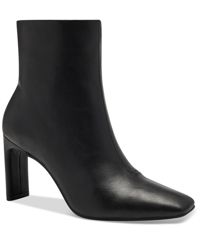 Shop Alfani Women's Terrie Square-toe Booties, Created For Macy's In Black Smooth