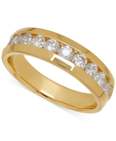 Shop Macy's Men's Diamond Band (1 Ct. T.w.) In 14k White Gold (also In 14k Yellow Gold)