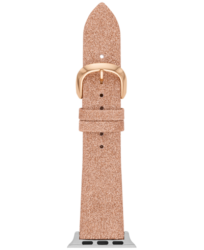 Shop Kate Spade New York Women's Rose Gold-tone Glitter Leather Band For Apple Watch Strap, 38, 40, 41mm