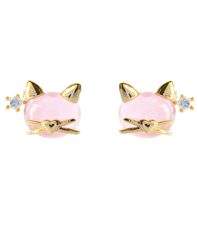 Shop Girls Crew Kitty Kat Stud Earrings In Gold-plated