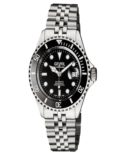 Shop Gevril Men's Wall Street Swiss Automatic Silver-tone Stainless Steel Bracelet Watch 43mm