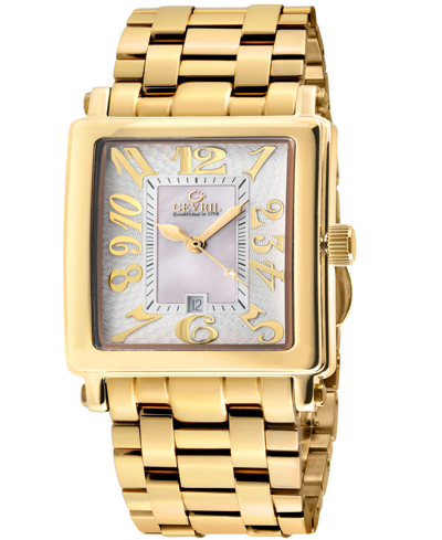 Shop Gevril Women's Avenue Of Americas Mini Swiss Quartz Gold-tone Stainless Steel Bracelet Watch 32mm