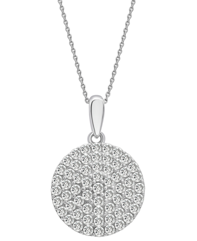 Shop Wrapped In Love Diamond Circle Pendant Necklace (1 Ct. T.w.) In 14k White Gold, 16" + 4" Extender, Created For Macy'