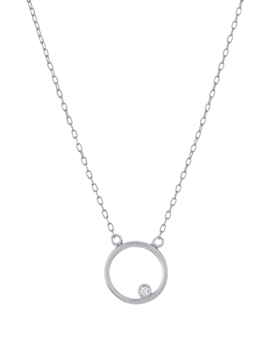 Giani Bernini Clear Cubic Zirconia Circle Necklace In Sterling Silver