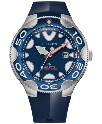 Shop Citizen Eco-drive Men's Promaster Orca Blue Rubber Strap Watch 46mm