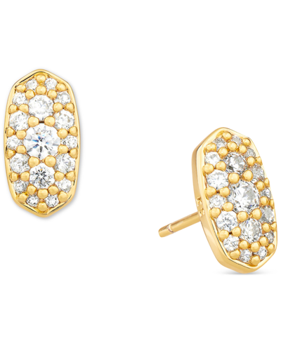 Shop Kendra Scott Gold-tone Crystal Grayson Stud Earrings