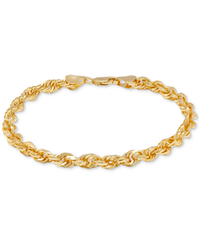 Shop Macy's Men's Glitter Rope Bracelet In 10k Gold In Yellow Gold
