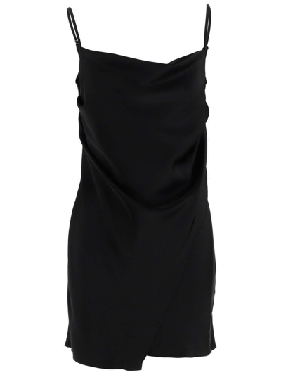 Shop Nanushka Draped Detailed Mini Dress In Black