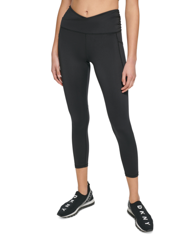 Shop Dkny Sport Crossover Balance Compression Super Soft Leggings In Black