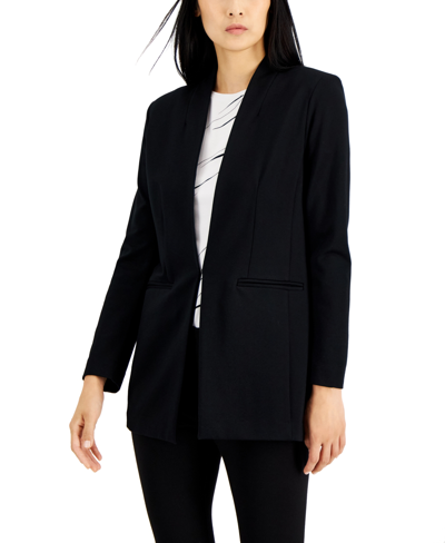 Shop Alfani Women's Shawl-collar Blazer, Created For Macy's In Deep Black