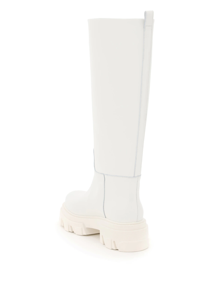Shop Gia Borghini Tubular Combat Boots In White