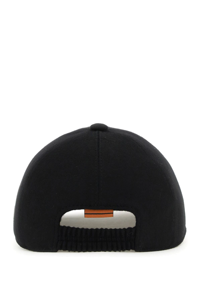 Shop Zegna Cashmere Baseball Cap In Black